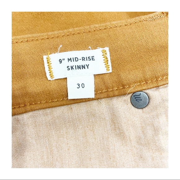 NEW Madewell 9” Mid Rise Skinny Leg Button Front Garment Dyed Jeans - Picture 12 of 14